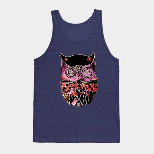 Boho Owl Colourful Mosaic Tank Top